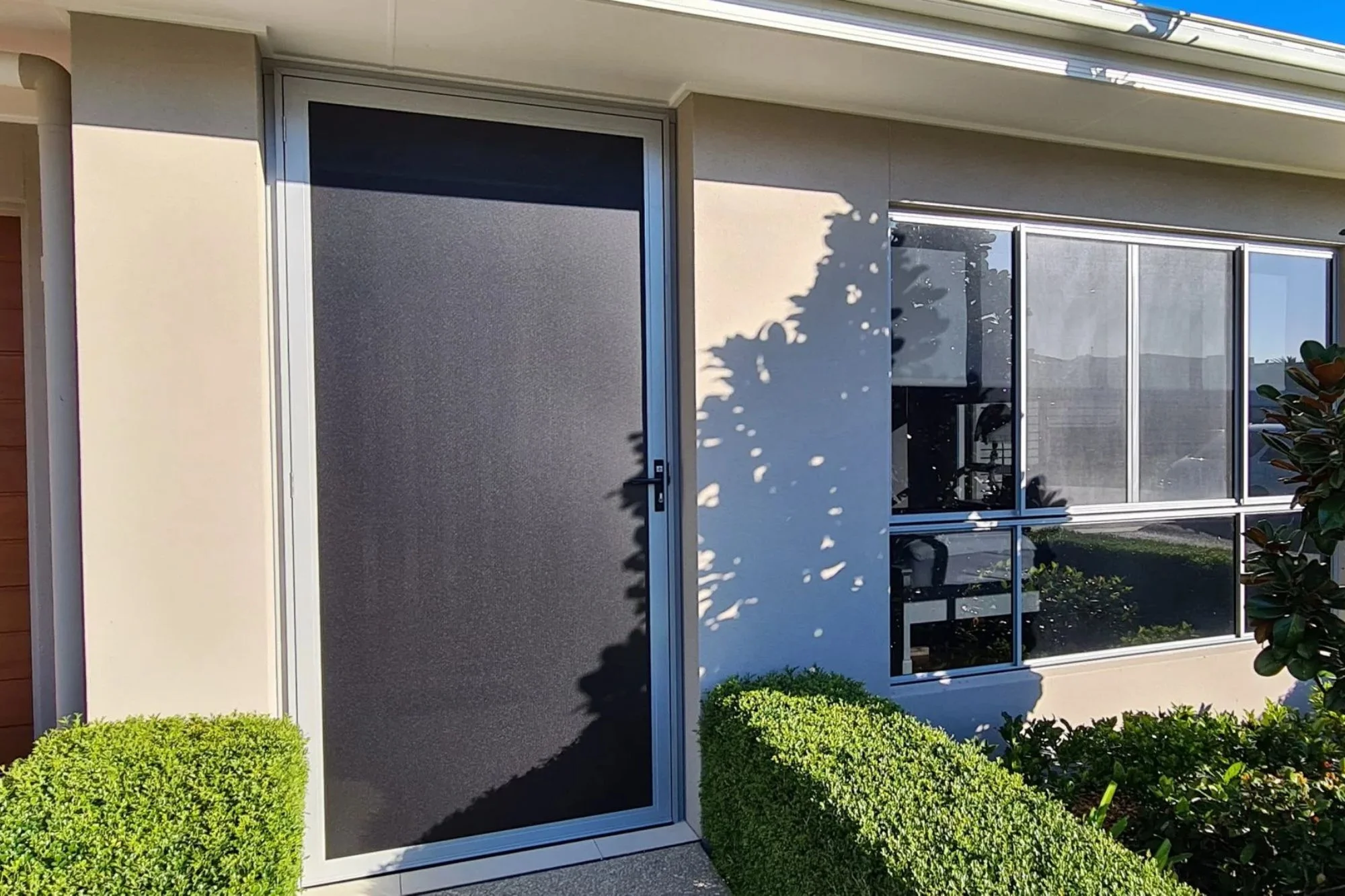 Security screens on front door of a house